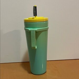 Starbucks Aqua Tumbler with Sunny Yellow Lid